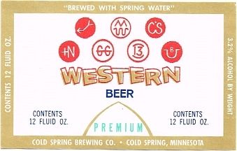 1971 Western Premium Beer 12oz Cold Spring Minnesota