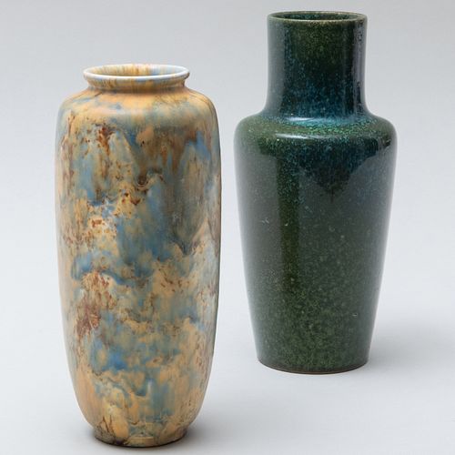 Ruskin Glazed Pottery Vase and a Crown Ducal Pottery Vase