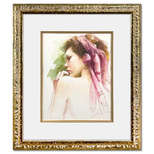 Pino (1939-2010) Framed Original Water Color Painting, Hand Signed with Letter of Authenticity.