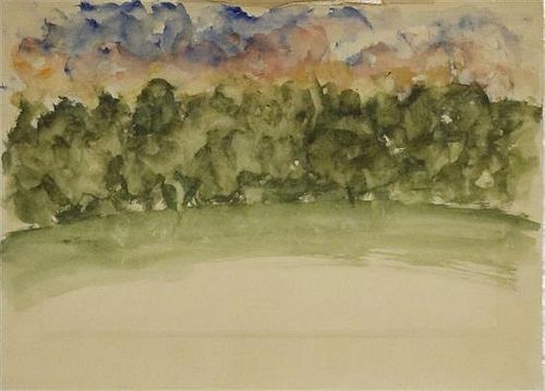 Arnold Friedman, (American, 1874-1946), Park Scene with Landscape (verso)