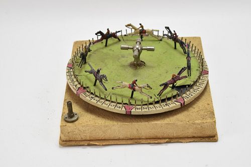 ANTIQUE TABLETOP HORSE RACING GAME