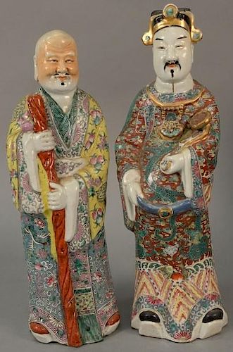 Two Chinese porcelain male figures. 
height 19 inches and 18 inches