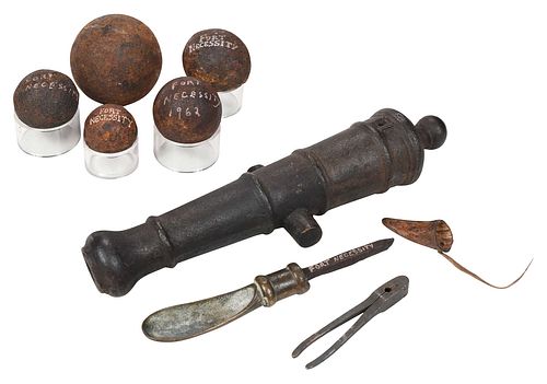 Nine Assorted Cannon Related Objects
