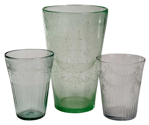 Three Clear Glass Vessels
