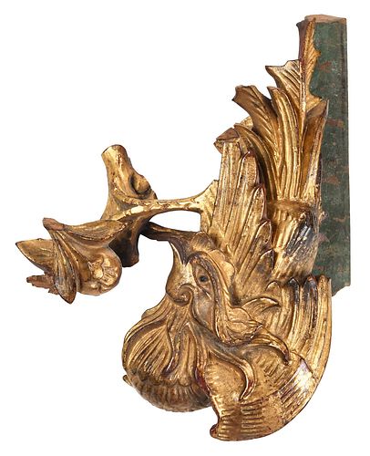 Chinese Architectural Carved and Gilt Bird