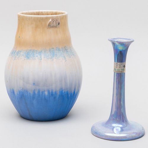 Ruskin Porcelain Vase and Candlestick