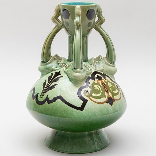 Christopher Dresser for William Ault Pottery Grotesque Vase