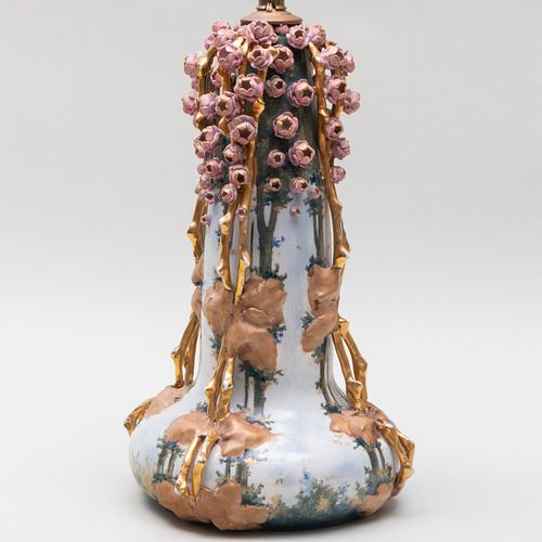 Amphora Porcelain Vase Mounted as a Lamp