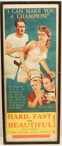 Original 1951 Hard, Fast And Beautiful Movie Poster 