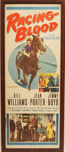 Original 1954 Racing Blood Movie Poster 