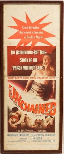 Original 1955 Unchained Movie Poster 