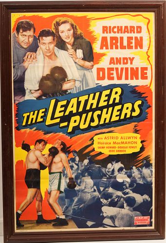 Original Lithographed The Leather Pushers Movie Poster 