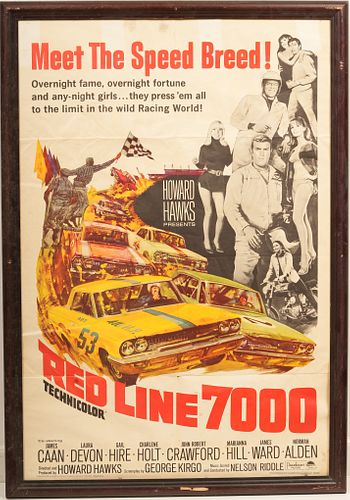 Original 1965 Red Line 7000 Movie Poster 