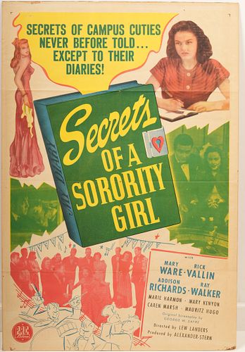 Original Secret Of A Sorority Girl Movie Poster 