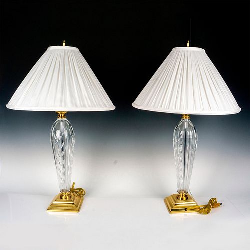 Pair of Waterford Crystal Table Lamps, Glencar