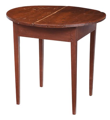American Federal Red Paint Decorated Circular Center Table