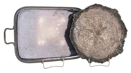Two English Silver Plate Trays