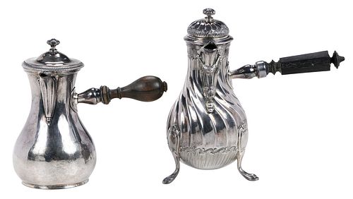 Two French Silver Coffee Pots