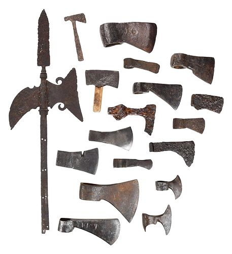 Group of 18 Iron Hatchet and Tomahawk Heads