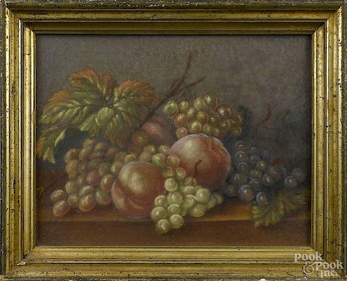 Pastel still life, 19th c., depicting fruit, 10 1/2'' x 13 1/2''.