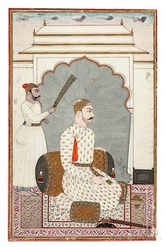 Mughal Miniature Painting Depicting a Prince  莫臥兒王朝袖珍畫 王子肖像
