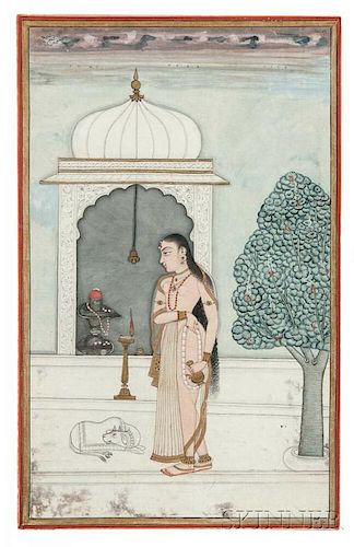 Mughal Miniature Painting Depicting a Lady  莫臥兒王朝袖珍畫 女子肖像