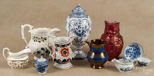 Group of miscellaneous porcelain, 19th/20th c., to include Adams Rose, lustre, transferware