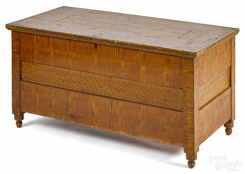 Pennsylvania painted pine blanket chest, 19th c., with sunken panels