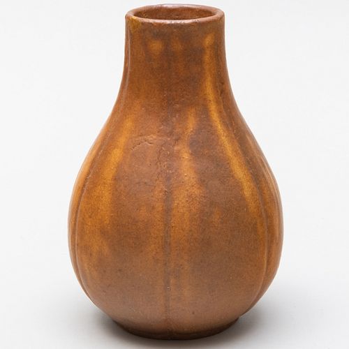 Greuby Faience Company Brown Glazed Pottery Vase