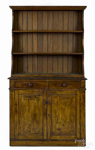 Pennsylvania pine stepback open top cupboard, 19th c., 78'' h., 41'' w., 18'' d.