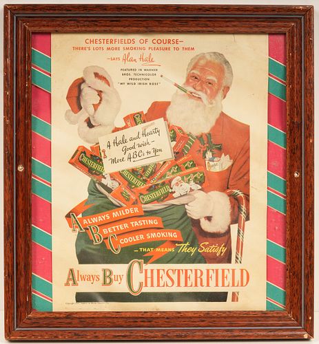Original 1947 Chesterfield Cigarette Ad Poster 