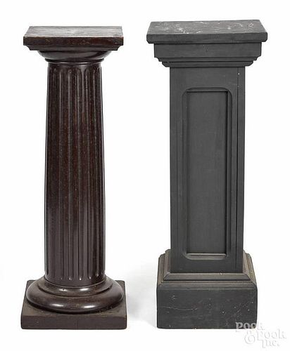 Victorian mahogany pedestal, 19th c., with a fluted shaft, 36 1/2'' h., 11'' w.