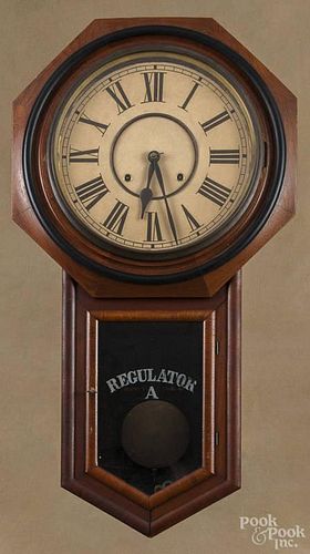 Ansonia regulator ''A'' clock, ca. 1900, 32 1/2'' h.