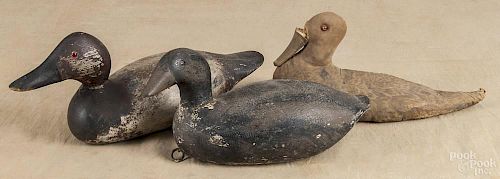 Two carved and painted duck decoys, early 20th c., to include a coot, 12 1/2'' l.