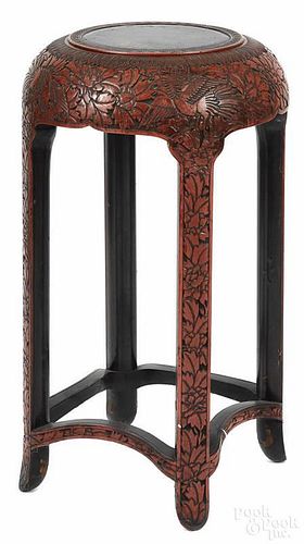 Chinese lacquer stand, 20th c., 32'' h., 18'' w.