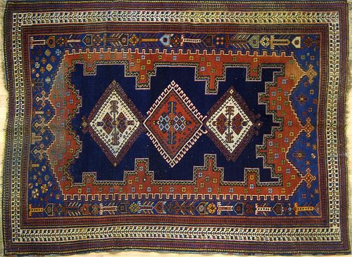 Persian throw rug, ca. 1920, 6' x 4'4".