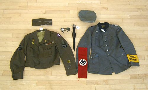 German WWII uniform with dagger together with a U.