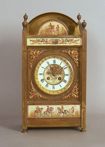 Marti brass mantle clock, retailed by Volimer & So