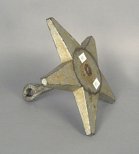 Cast iron architectural star wall anchor, 19th c.,