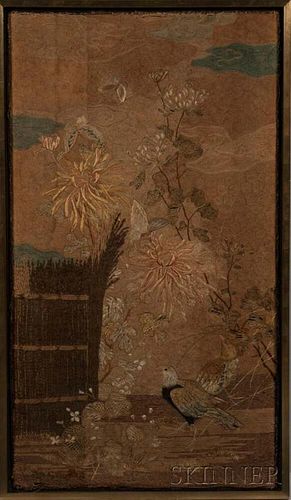 Silk Embroidered Panel 絲質刺繡畫