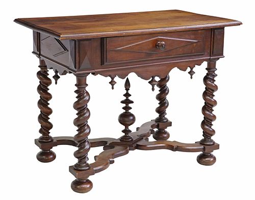 FRENCH LOUIS XIII STYLE WALNUT WRITING/ WORK TABLE