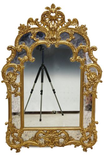 FRENCH REGENCE STYLE GILTWOOD MIRROR
