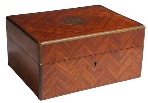 FRENCH CHEVRON MATCHED VENEER TABLE BOX