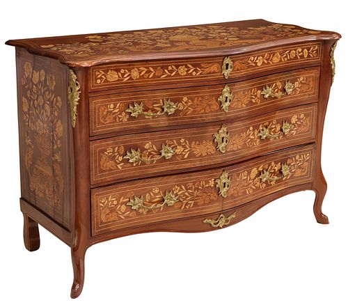 DUTCH MARQUETRY FOUR-DRAWER COMMODE