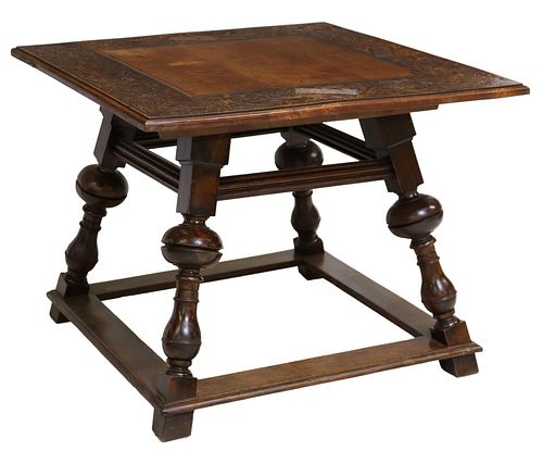 SWISS BLACK FOREST CARVED WALNUT TABLE
