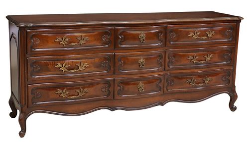 LOUIS XV STYLE DRESSER/ CHEST OF NINE DRAWERS