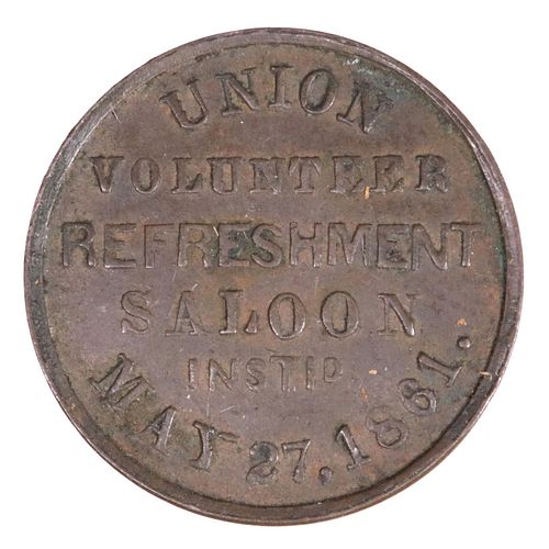 TOKEN 1863 UNION VOLUNTEER REFRESHMENT SALOON