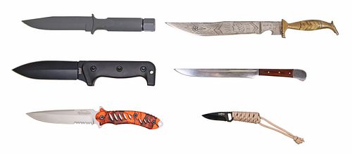 (6) FIXED BLADE KNIVES REMINGTON, SCHRADE, MORE