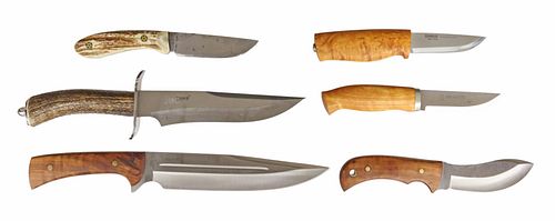 (6) FIXED BLADE KNIVES MUELA, BRUSLETTO, MORE