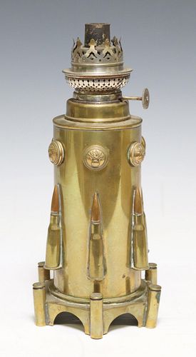 FRENCH WWI-ERA TRENCH ART ARTILLERY SHELL OIL LAMP